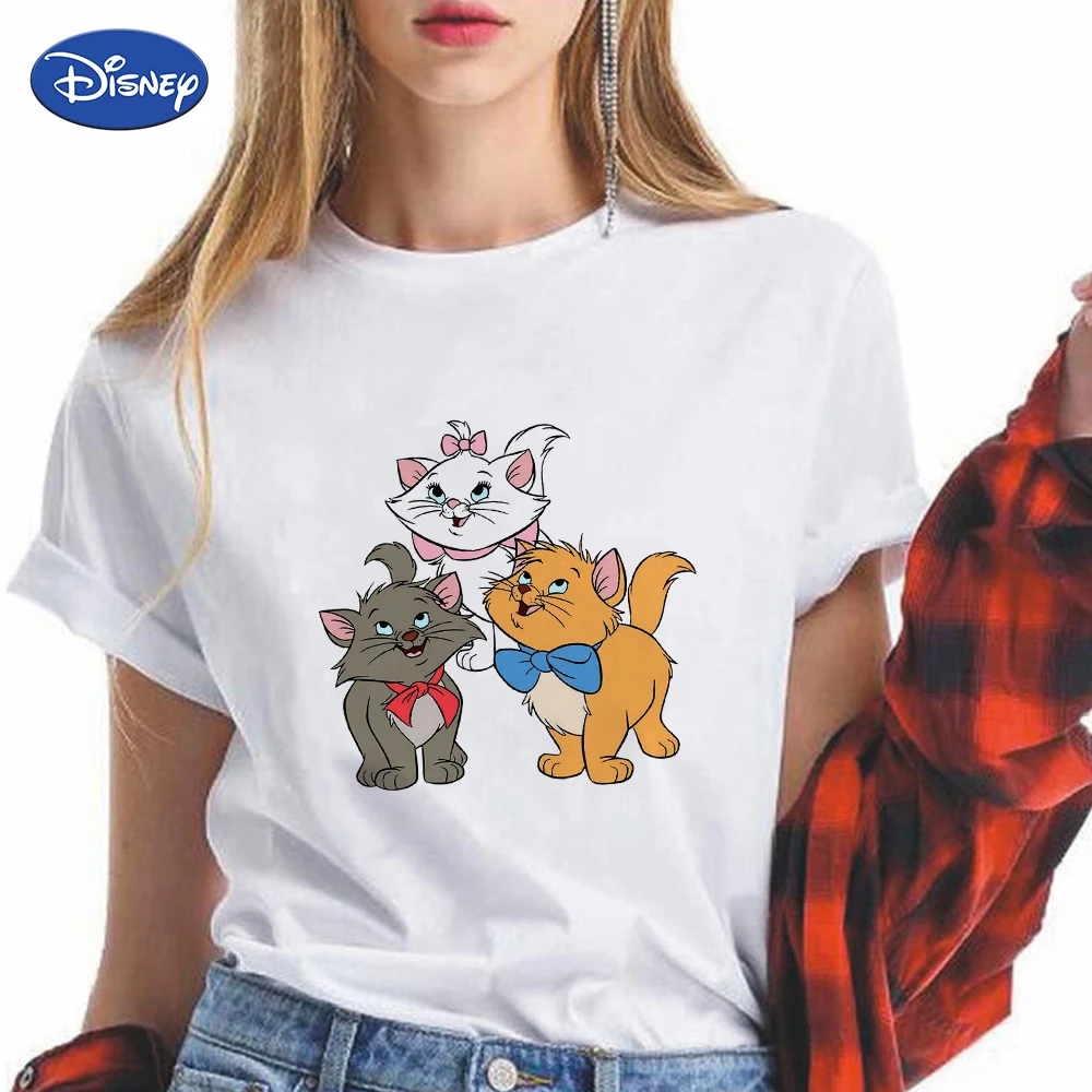 

Disney Marie Aristocats Pull T Shirt Womens Clothes King Queen New Arrival 2022 Edgy Best Friends Kawaii Comfy Summer Drop Ship