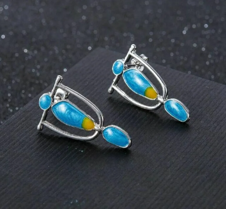 Earrings For Women 2023 Trending Fashion Vintage Marbling Imitates Dripping Oil Earring Female Wedding Party Jewelry pendientes