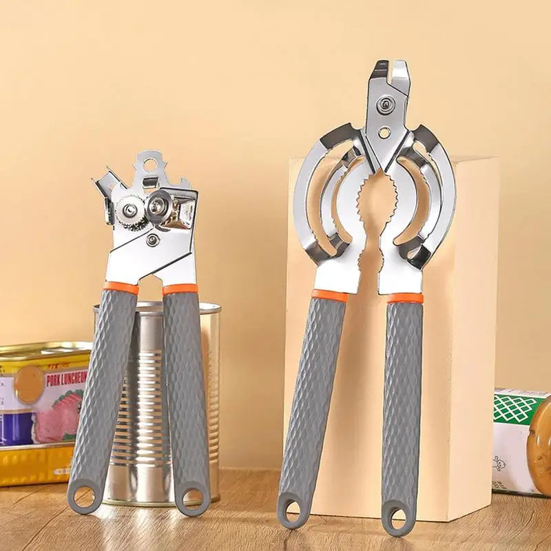 

Ручной консервный нож, регулируемый консервный нож и открывалка для бутылок с эргономичным дизайном, Многофункциональный ручной захват кр...