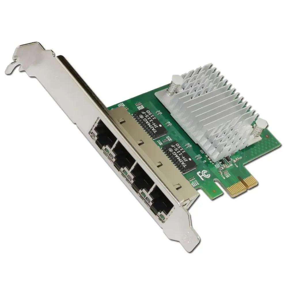 E350T4 PCI-E X1 Четырехпортовый 10/100/1000 Мбит/с Gigabit Ethernet Сетевая карта Серверный адаптер
