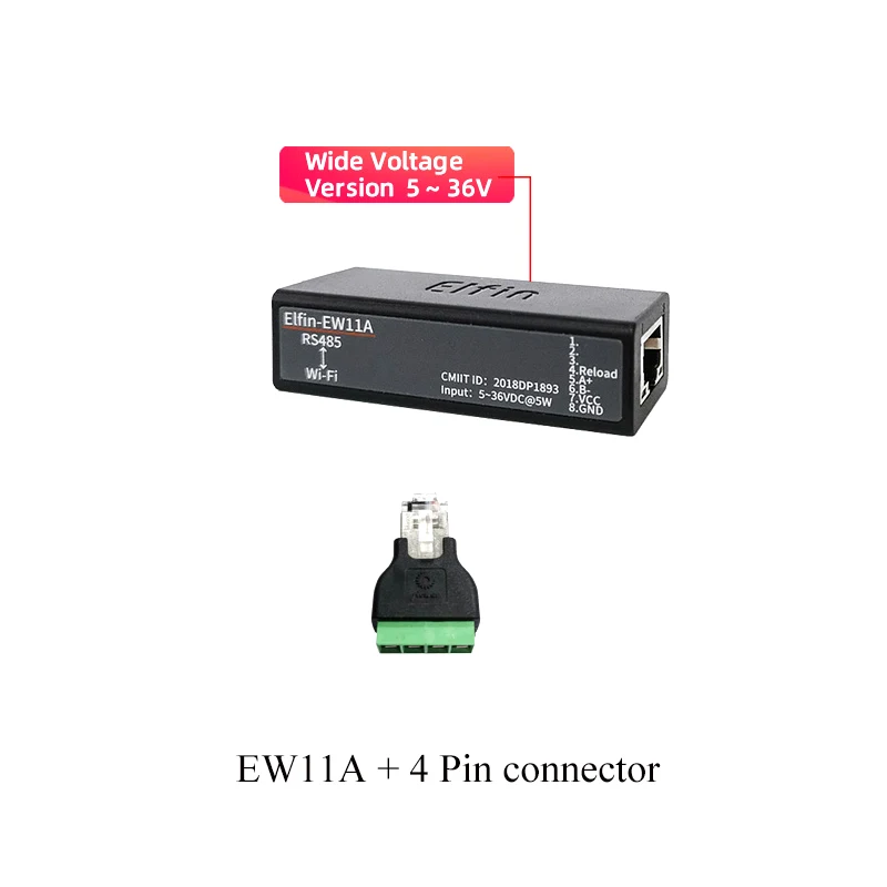 Elfin-EW11A-0/ EW11A широкодиапазонные беспроводные сетевые устройства Modbus TPC IP RJ45 RS485 для