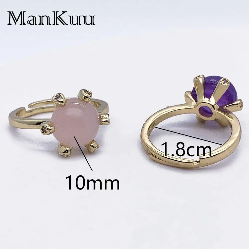 Модные ювелирные изделия Mankuu натуральный лечебный кристалл розовый кварц