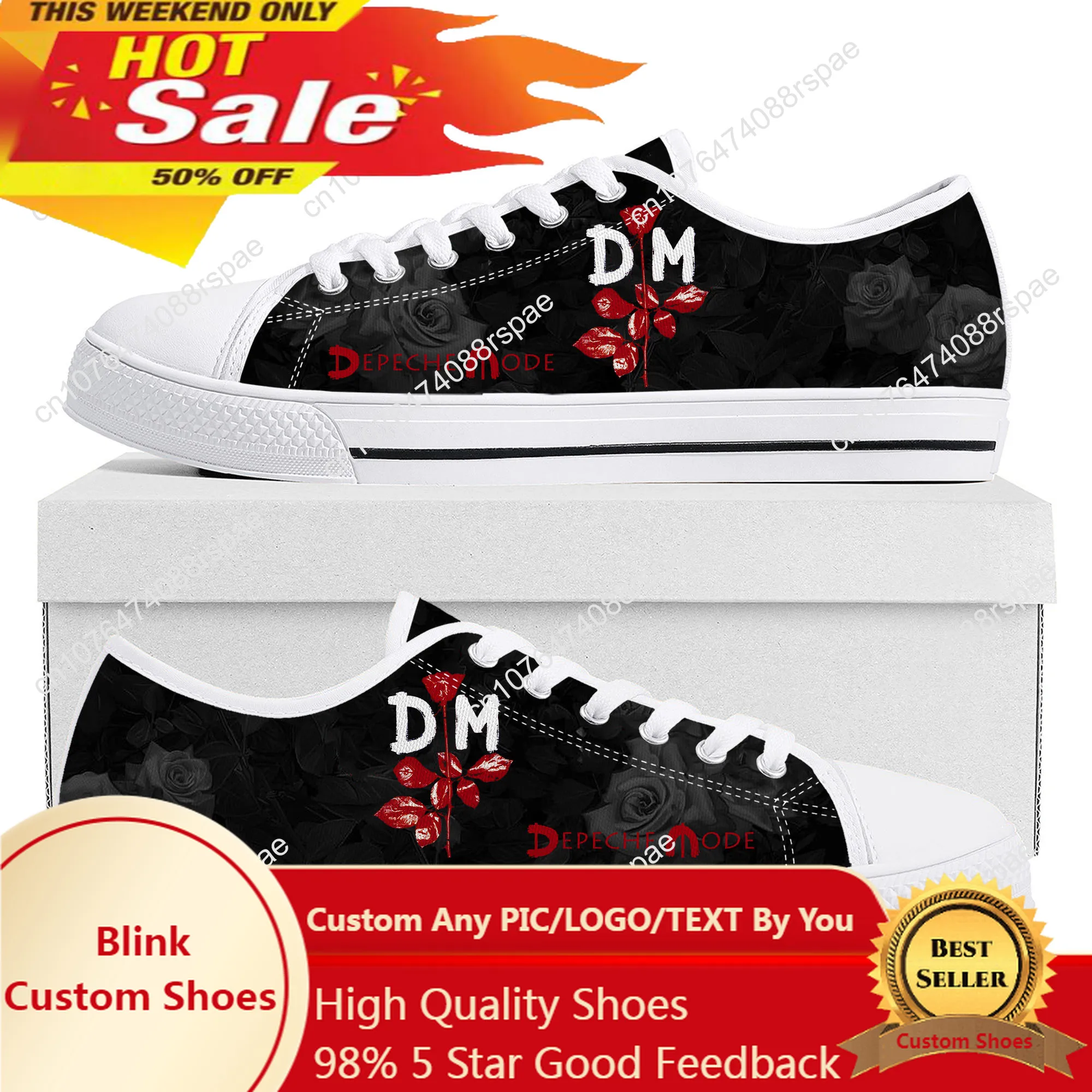 

Depeche Rock Band Mode Low Top High Quality Sneakers Mens Women Teenager Canvas Sneaker Violator Casual Couple Shoes Custom Shoe