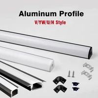 0 5mpcs black aluminum profile vuyw style for 5050 5630 channel cabinet closet linear bar strip lights with milky cover