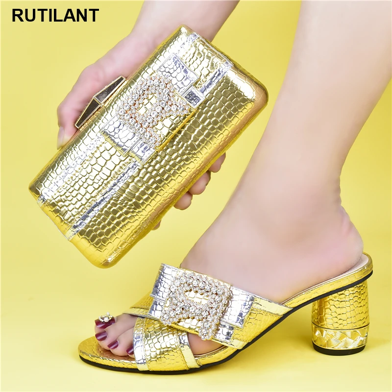 

New Arrival Italian Matching Shoe and Bag Set for Wedding African Wedding Shoes and Bag Set Wedding Shoes Bride Cristal Party