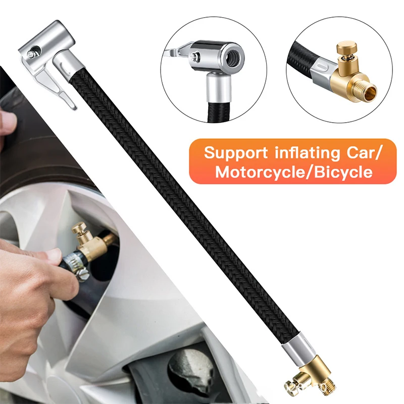 

For Bike Motorcycle Air Chuck Car Tire Inflator Hose Inflatable Air Pump Extension Tube Adapter Twist Tyre Connection Locking