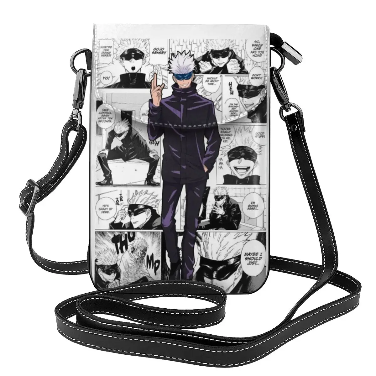 

Jujutsu Kaisen JUBA Collage Shoulder Bag Fictional Character Streetwear Female Women Bags Bulk Aesthetic Leather Purse