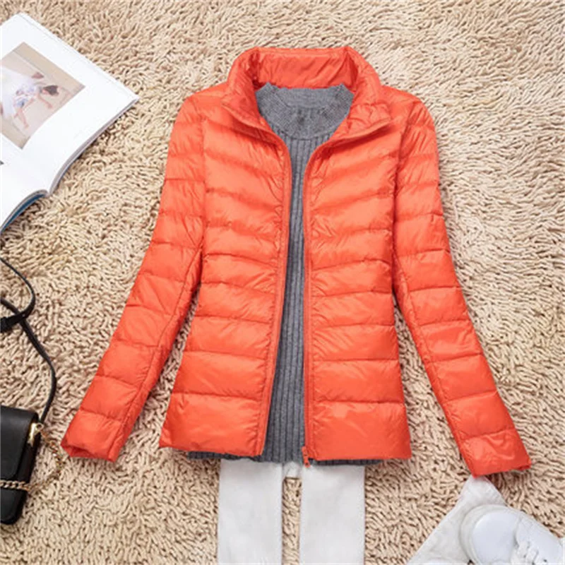 Winter Lightweight Solid Standing Neck Slim Fit Women's Short Oversize Jacket Woman Spring 2023 Demi-season Parka Fluffy
