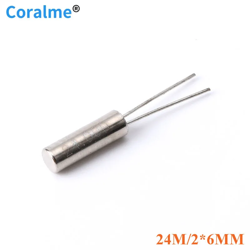

10pcs 24MHz 24.000 MHZ Frequency Resonator Oscillator Quartz Crystal Cylender 2*6mm