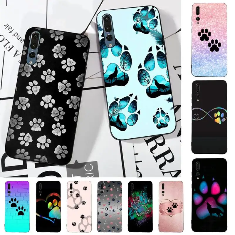 

FHNBLJ Dog Paw Phone Case for Huawei P30 40 20 10 8 9 lite pro plus Psmart2019
