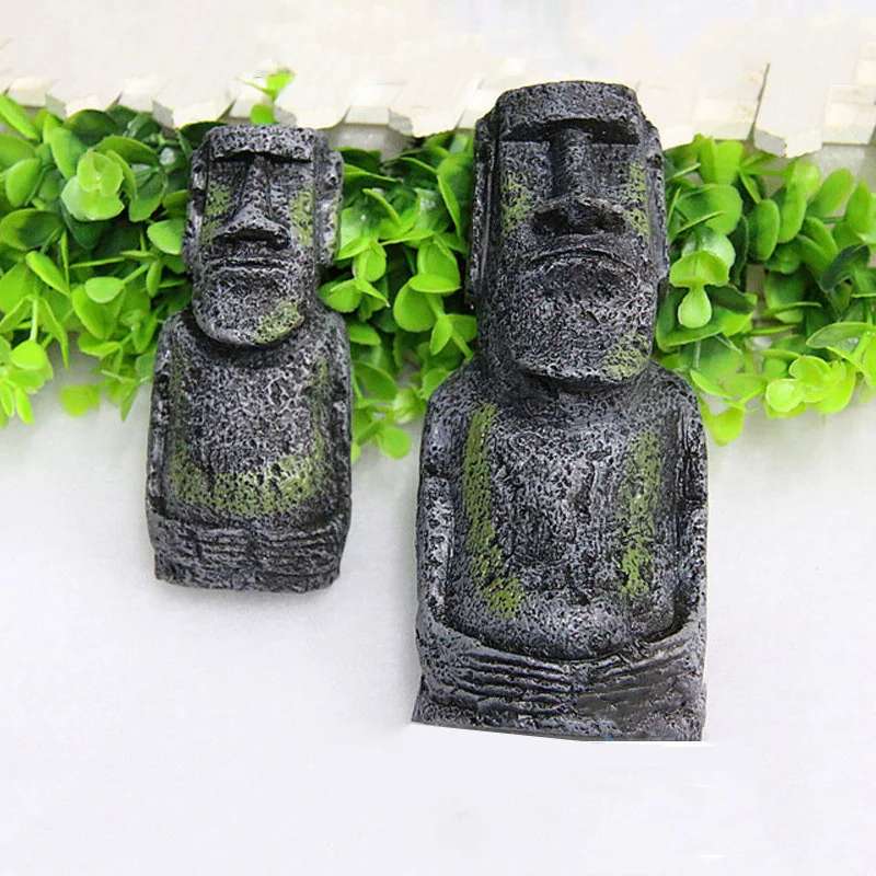 

Total 2pcs Creativity Roman Easter Island Fish Tank Decoration Furnishing Articles Accessories Home Decoration Accessories