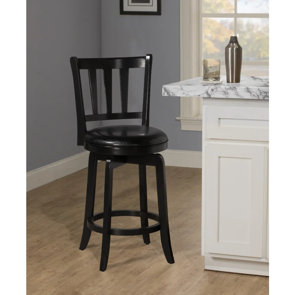 Presque Isle Wood Swivel Counter Height Stool, Black