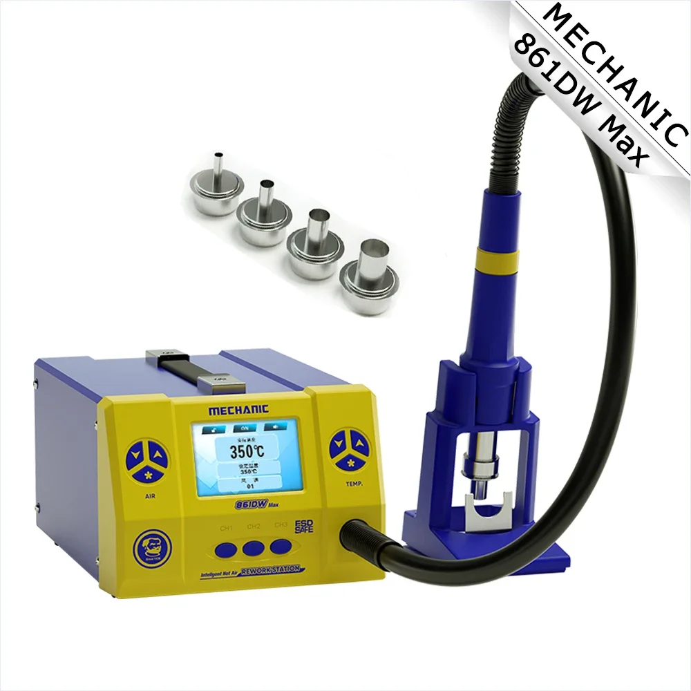 

Soldering Hot Air Gun MECHANIC 861DW Max for Phone Motherboard PCB Welding Desoldering Station HD LCD Twin Turbo Repair Tool