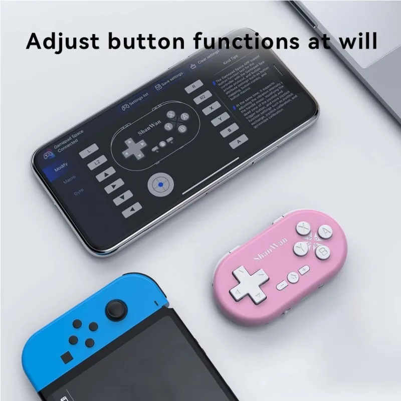 Фото Y45A-SHANWAN Мини-контроллер с Bluetooth, геймпад размером с брелок для Switch, портативный №2