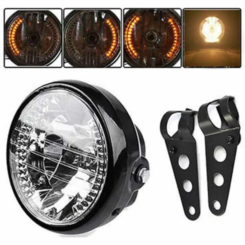 

New Universal Motorcycle Modified Retro Headlights 7 Inch Turn Signal light Head Lamp Far Near Light Steering Function Headlight