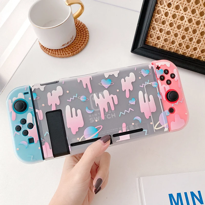 

Translucent Flower Nintend Switch Shell TPU Soft Case For Nintendo Switch NS Joycon Cover Split Game Console Switch Accessories