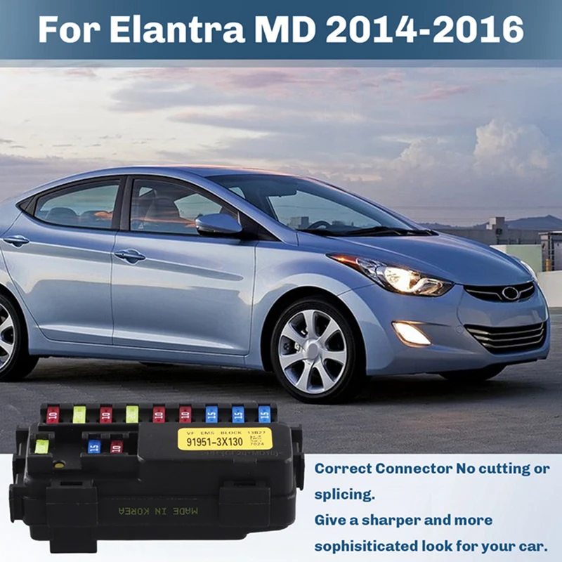 Фото Маленький блок предохранителей двигателя A13F для Hyundai Elantra MD 2014-2016, блок предохранителей двигателя в сборе, модуль 91951-3X130 919513 X130 №3