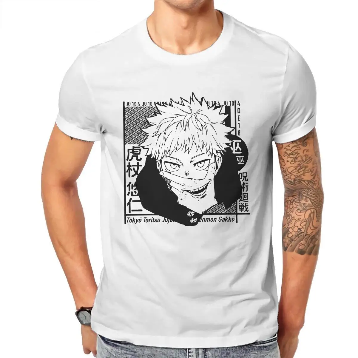 Jujutsu Kaisen Sukuna  Men T Shirt Anime Funny Tee Shirt Short Sleeve Round Neck T-Shirt Cotton Birthday Gift Clothing