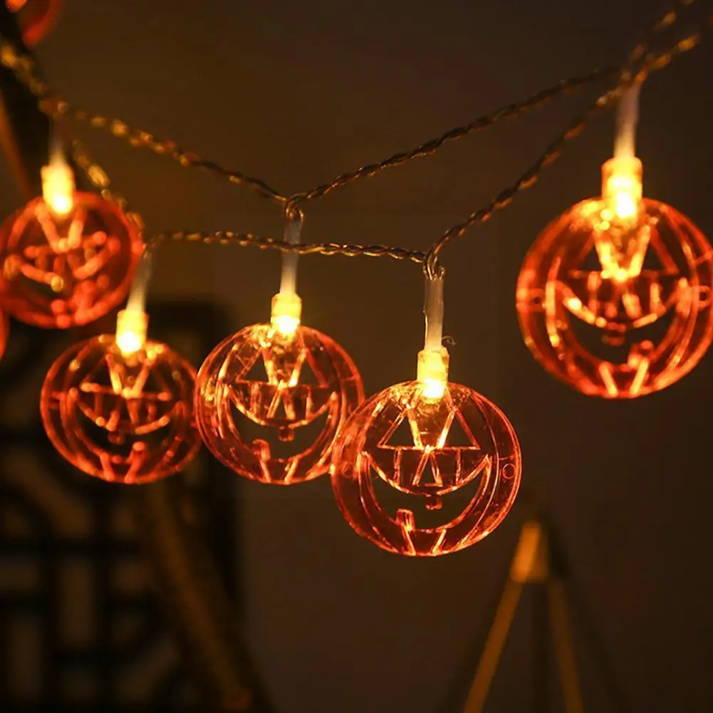 

Halloween Decoration LED String Lights Portable Glowing Pumpkin Ghost Bat Garland with Lights Halloween Decorations for Hom L9Z7
