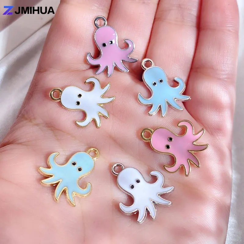 15pcs Enamel Charms Cute Octopus Pendants Charms For Jewelry Making Supplies DIY Handmade Women Earrings Bracelets Accessories