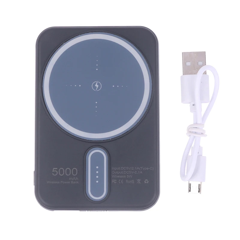 

1 компл. Мини 5000 мАч Магнитный блок питания для Magsafe батарея беспроводная Быстрая зарядка внешняя батарея для фотографий