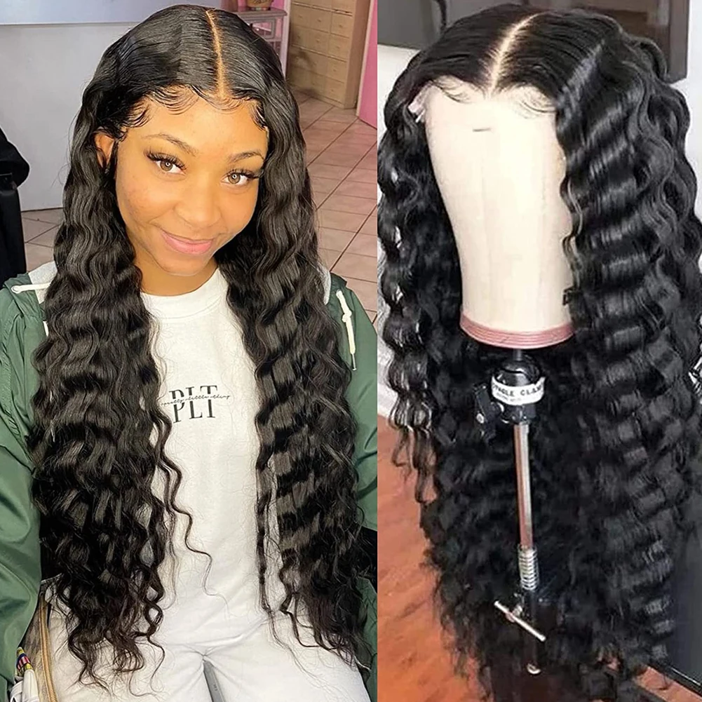 

AIMEYA Loose Deep Wave Human Hair 13x4/13x6 HD Lace Front Wigs Black Wigs 360 Lace Frontal Wig Pre Plucked With Natural Hairline