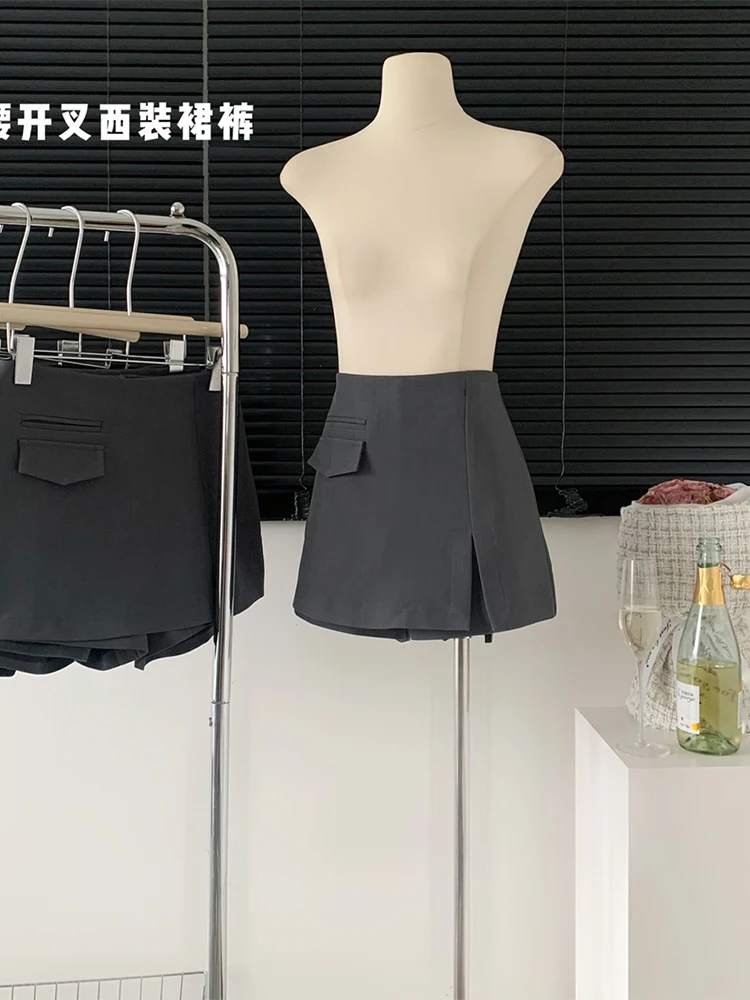 

2023 Summer Women High Waist A-line Shorts Skirts Office Lady Design Korean Fashion Solid Color Elegant Ins Street Aesthetic New