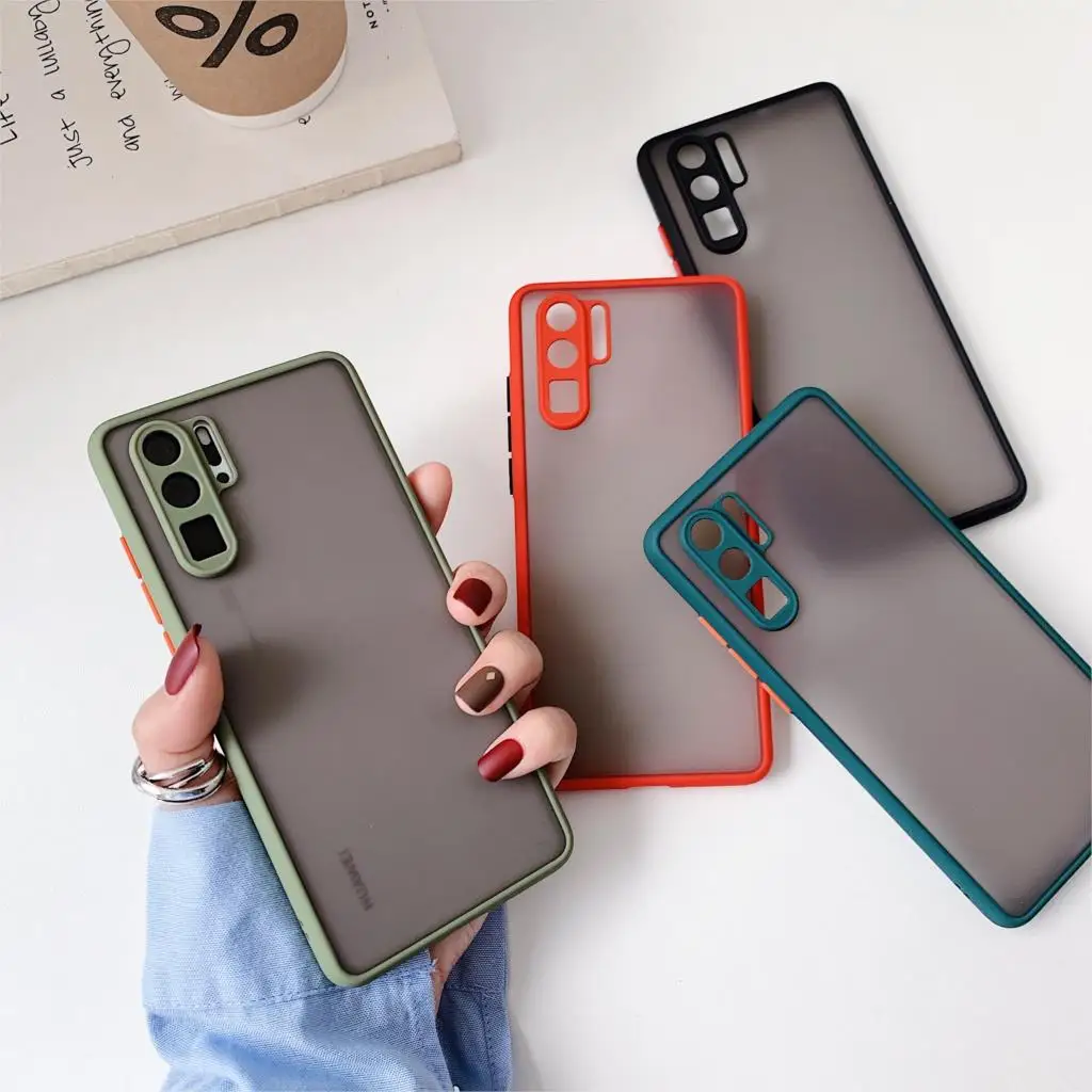 

Camera Lens Protection Phone Case For Huawei P40 P30 P20 Pro Mate 20 30 Pro Matte Translucent Back Cover For Honor 20 50 X8 Case