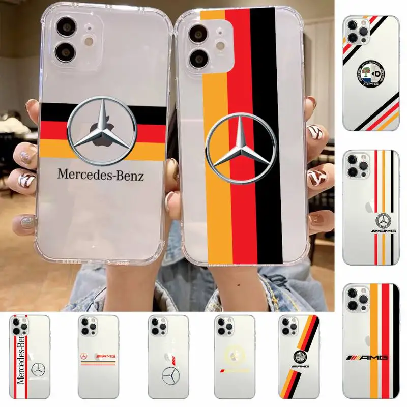 

Luxury Sport-Car M-Mercedes-AMGes Phone Case For iPhone 14 13 12 11 Pro Max Mini X Xs XR 6 7 8 Plus SE 2020 Transparent Case