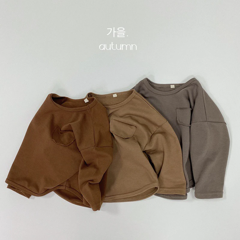 

Korean Style 1-6Yrs Kids Cotton Long Sleeve Casual Loose T-shirt Baby Girls Boys Pullover Spring Autumn Baby Girls Boys T-shirt