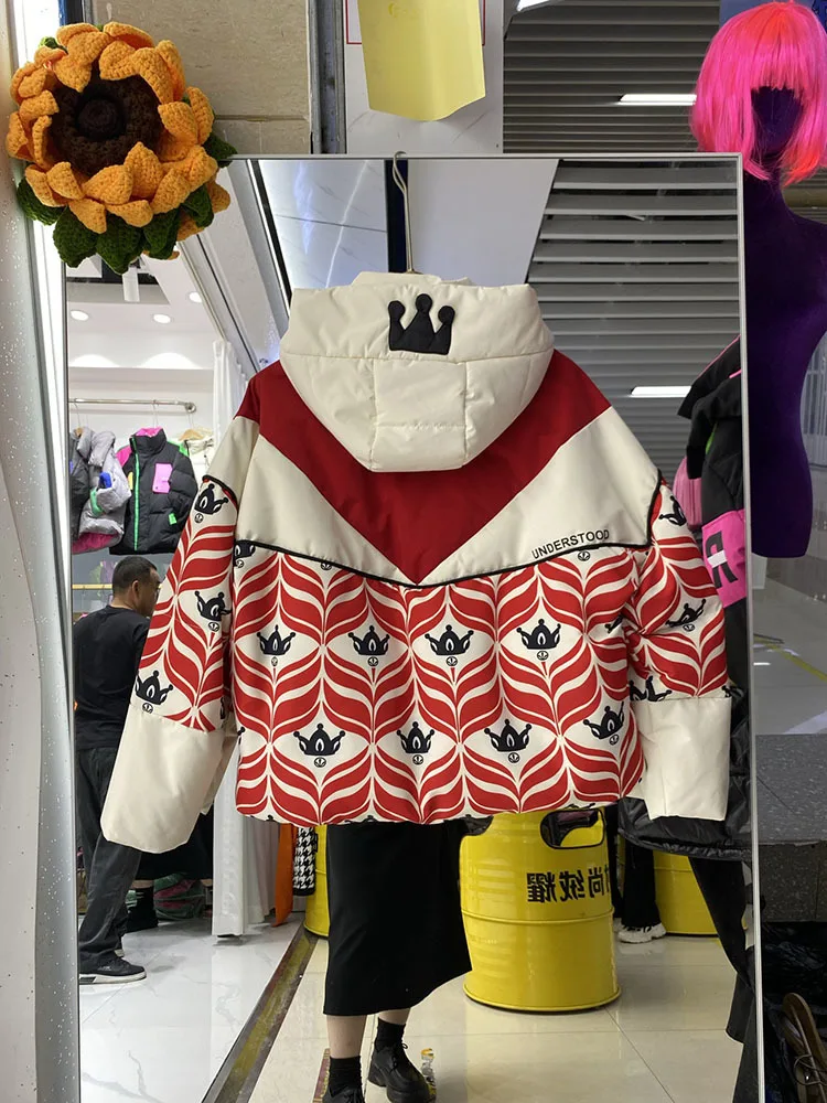 Женский пуховик короткие повседневные пальто зимнее теплое утолщенная модная