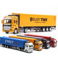 148 container transport truck diecast vehicle car model pull back body separation door can be opened boys toy gift collection