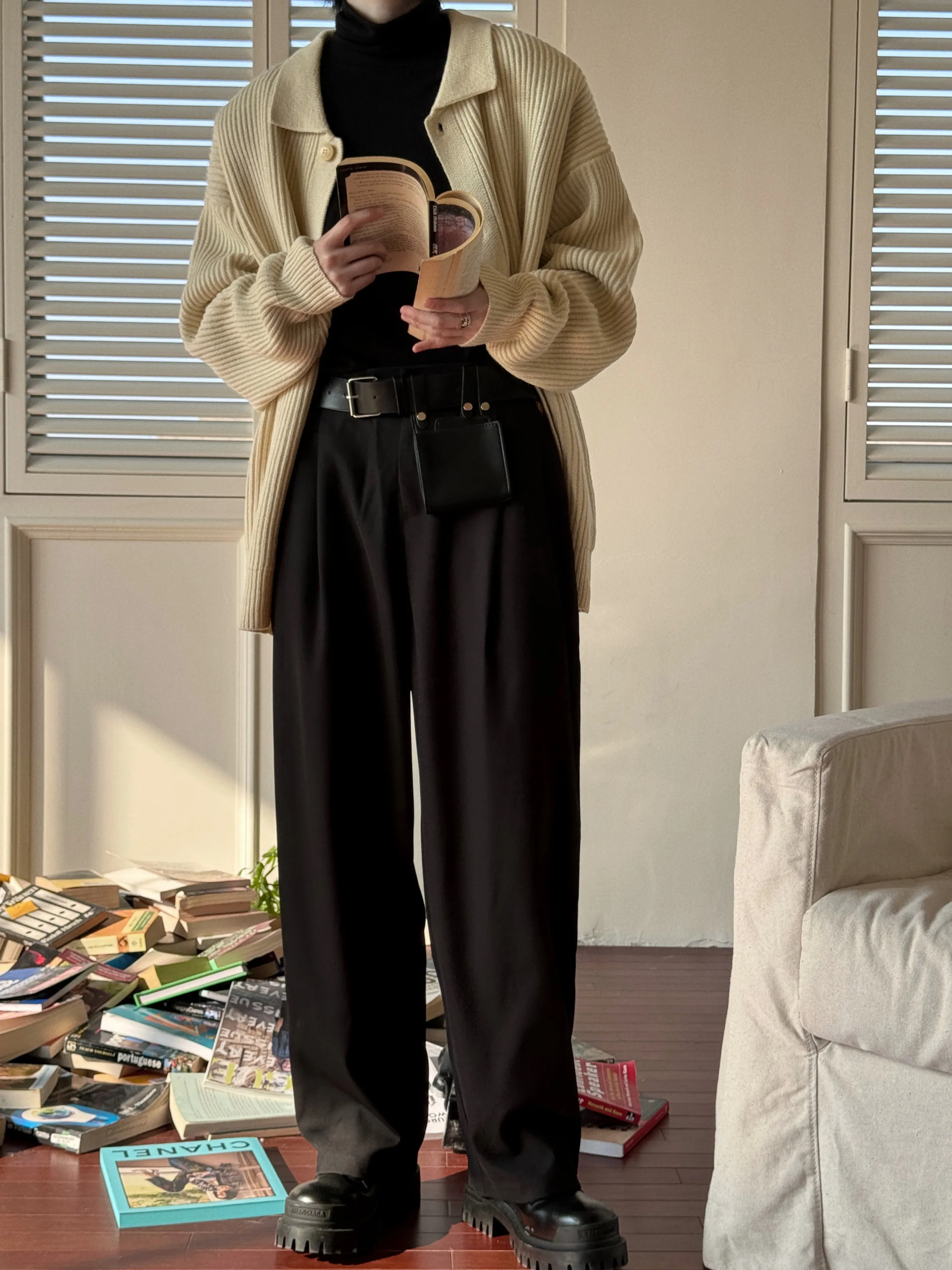 Зимний теплый вязаный кардиган с отворотом от солнца [Wenshun Is флот ранний]