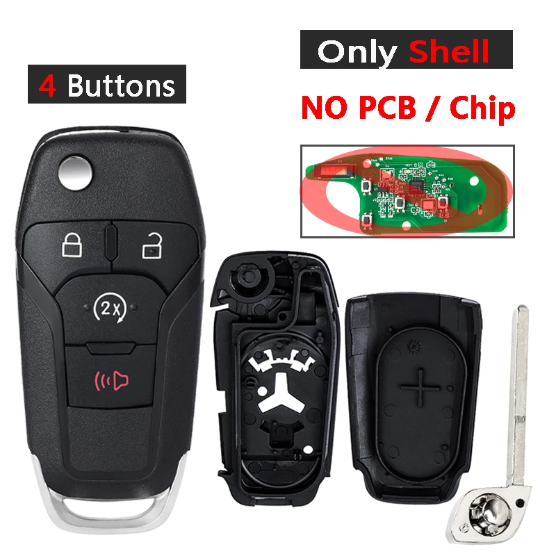 

KEYECU 433 МГц ID49 Чип FCC ID: N5F-A08TBLP P/N:164-R8334 Откидной дистанционный брелок без ключа для Ford F-150 F-250 2023 2024
