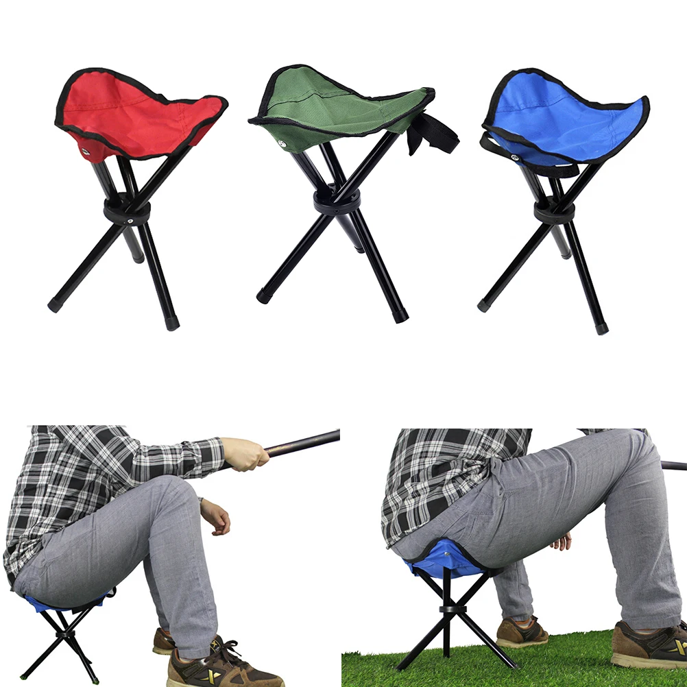 Foldable Three Feet Beach Chair Portable Tripod Stool Folding Chair Camping Walking Fishing Accessories
