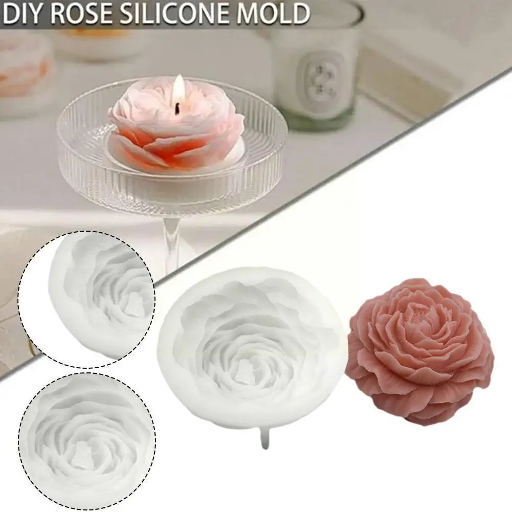 

3d Large Peony Silicone Candle Mold Diy Handmade Aromatherapy Kit Resin Soap Supplies Flower Gifts Making Plaster R7a3