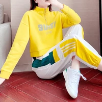 554 sports suit female long sleeve tops sport suit outfits y2k harajuku 2022 casual fashion korean royal sister two piece set