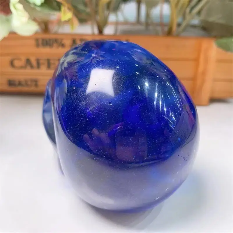 Натуральный Стеклянный Череп Aura мини-хрустальный резьбовой волшебник украшение