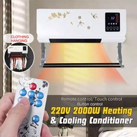 2000w wall mounted electric air conditioner heater fan heating 3s heating room bathroom waterproof with remote controlhange