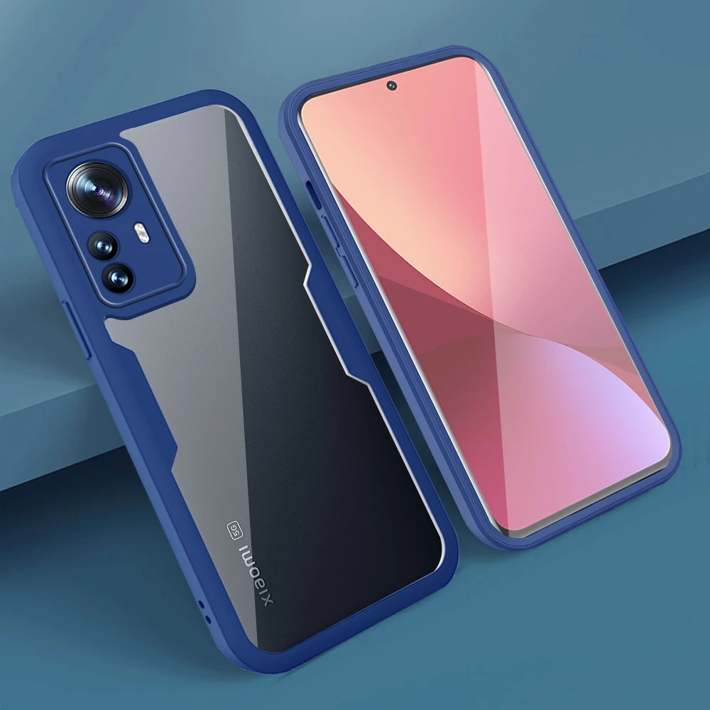 2in1 360° Clear TPU+PC Shockproof Phone Cover Case For xiaomi 12 pro 12x xiaomi12 mi12 xiomi 12pro mi x Shell Fundas Coques - купить по