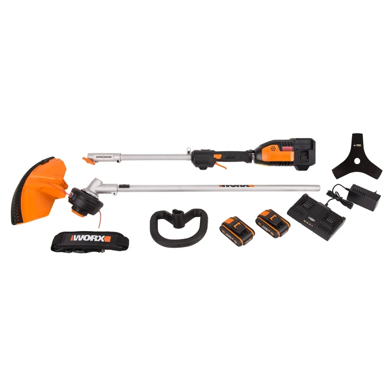 Триммер аккумуляторный бесщеточный WORX WG186E 40В 4Ач х2 двойное ЗУ 2x2A | Инструменты