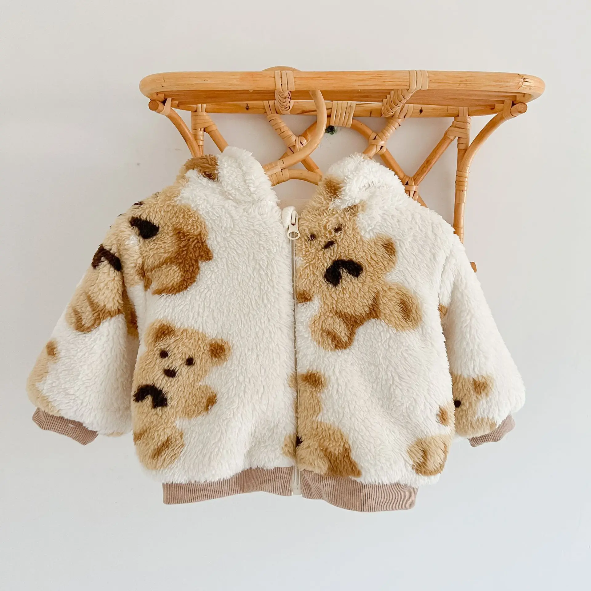 

Зимние детские куртки Детская плюшевая утепленная хлопковая одежда с капюшоном милое пальто с длинным рукавом для мальчиков и девочек