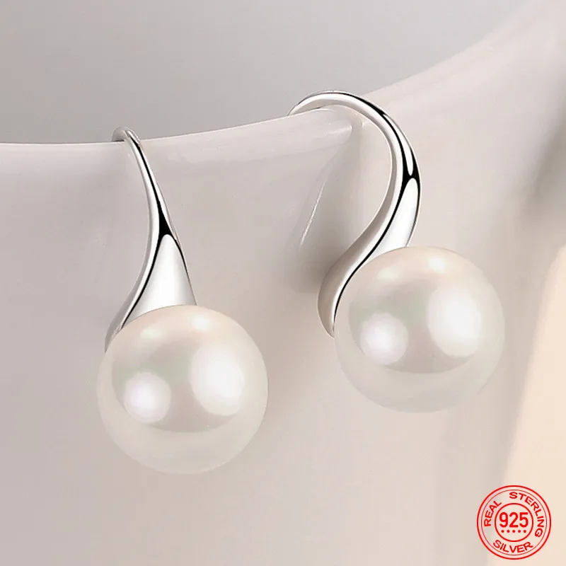 

925 Silver Water Drop Pearl Earring For Women Fashion Jewelry