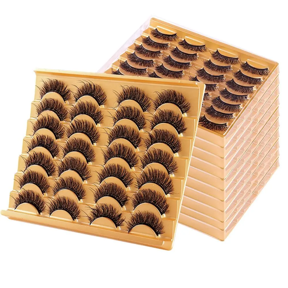 

14 Pairs 14 Pairs Pack Fluffy 8D Volume Strip Eye Lashes False Eyelashes Natural Look Mink Lashes Fake Eyelashes