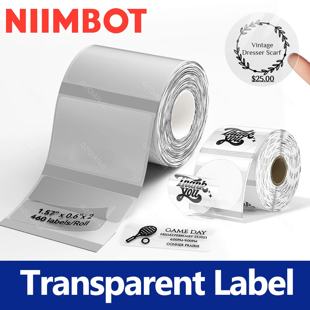 Niimbot прозрачная мини-этикетка самоклеящаяся портативная термоводонепроницаемая