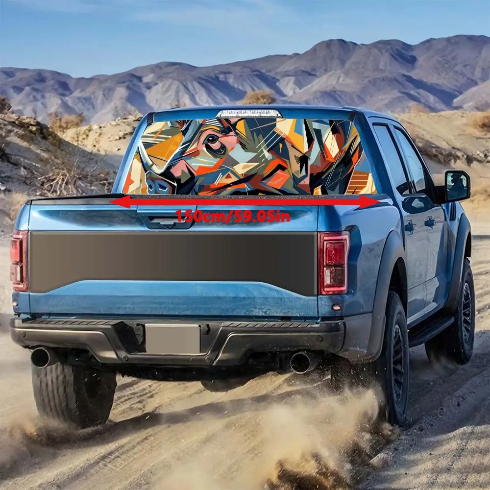 Абстрактная геометрия дикий кабан наклейка на заднее лобовое стекло автомобиля