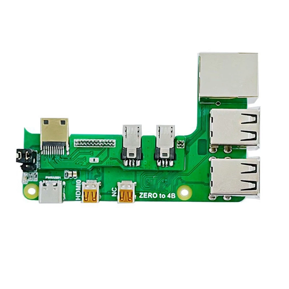 

For Raspberry Pi Zero 2W to 4B Interface Adapter Zero to Pi3/Pi4 Expansion Board Zero Pi0 USB HUB RJ45 HAT