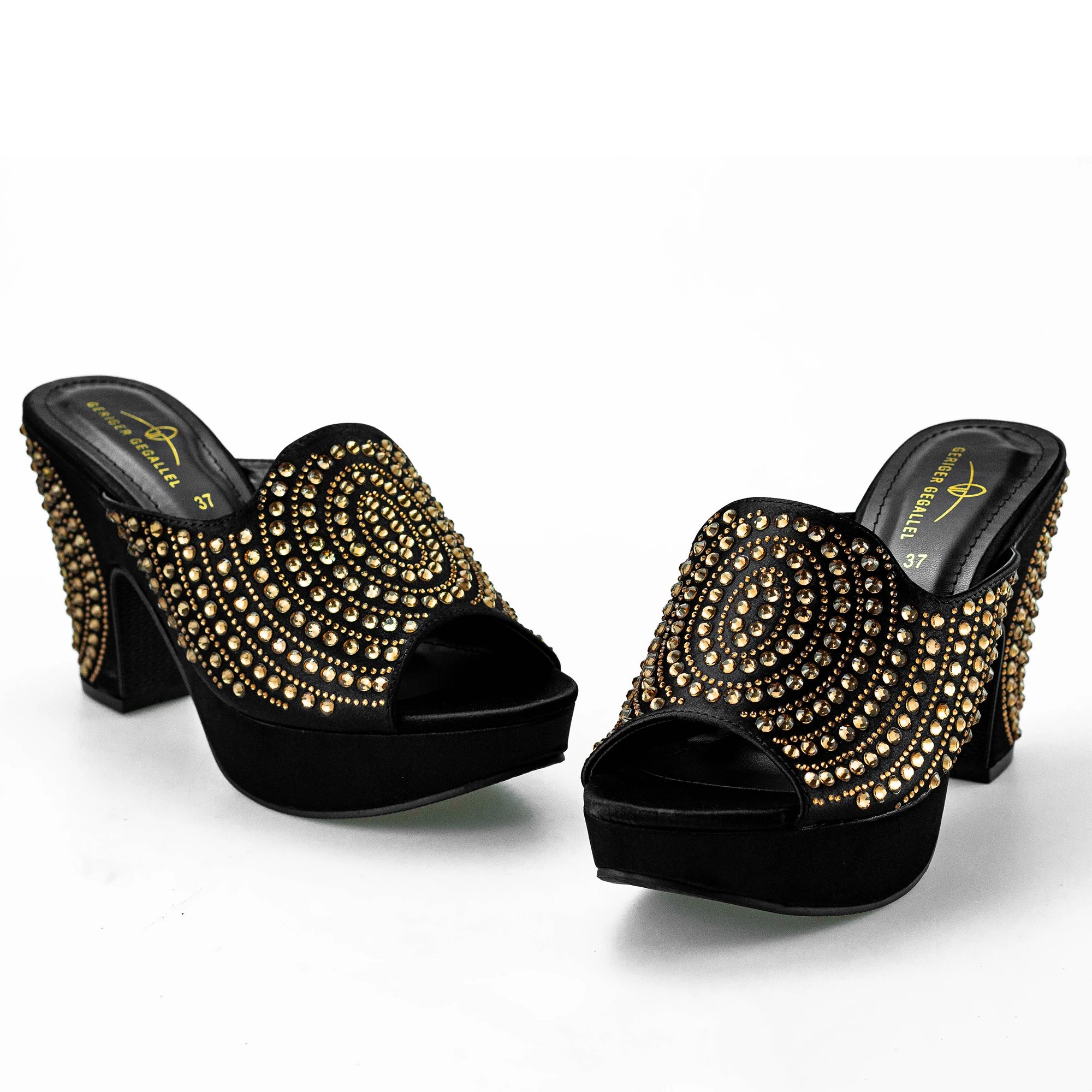 Womem's Shoe and Bag Set Wedding Party Bling Sparkly Mules and Purse Women Platform High Heels Shoes and Purse Set 6245-45