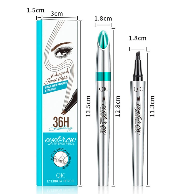 5 цветов 4 точки ручка для бровей 3D водостойкая татуировки косметическая