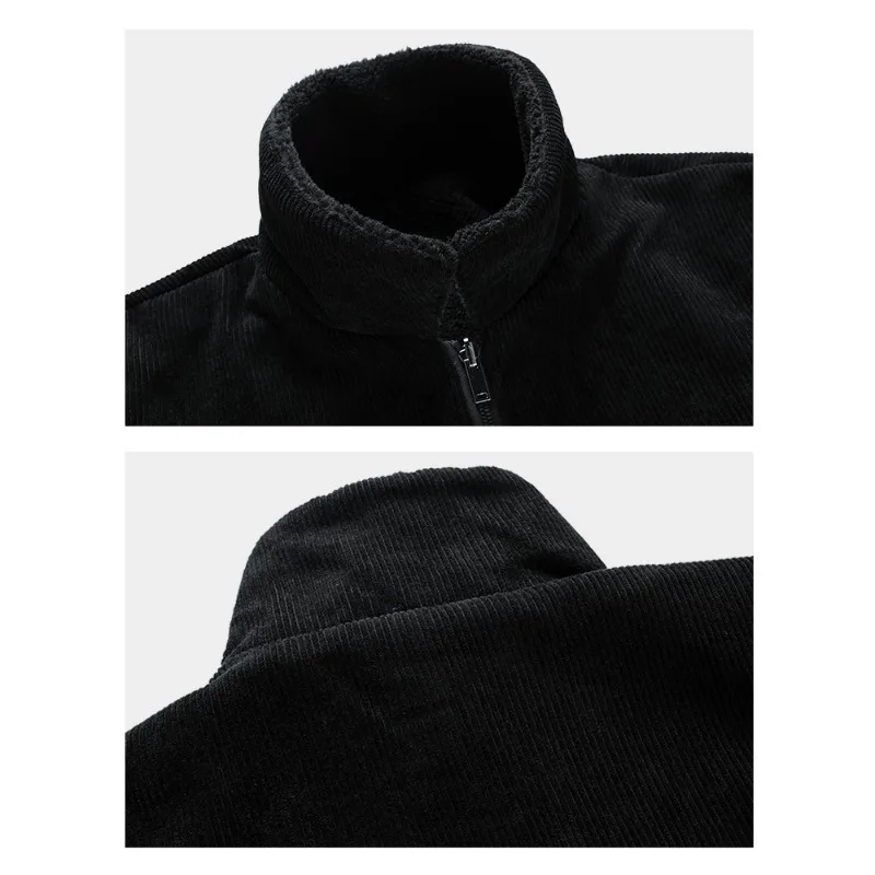 2024 Мужская осенне-зимняя куртка с толстым бархатным воротником и вельветовым